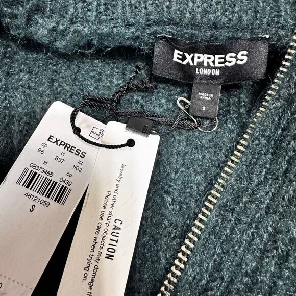 Express fuzzy knit quarter zip tunic sweater small - Picture 6 of 11